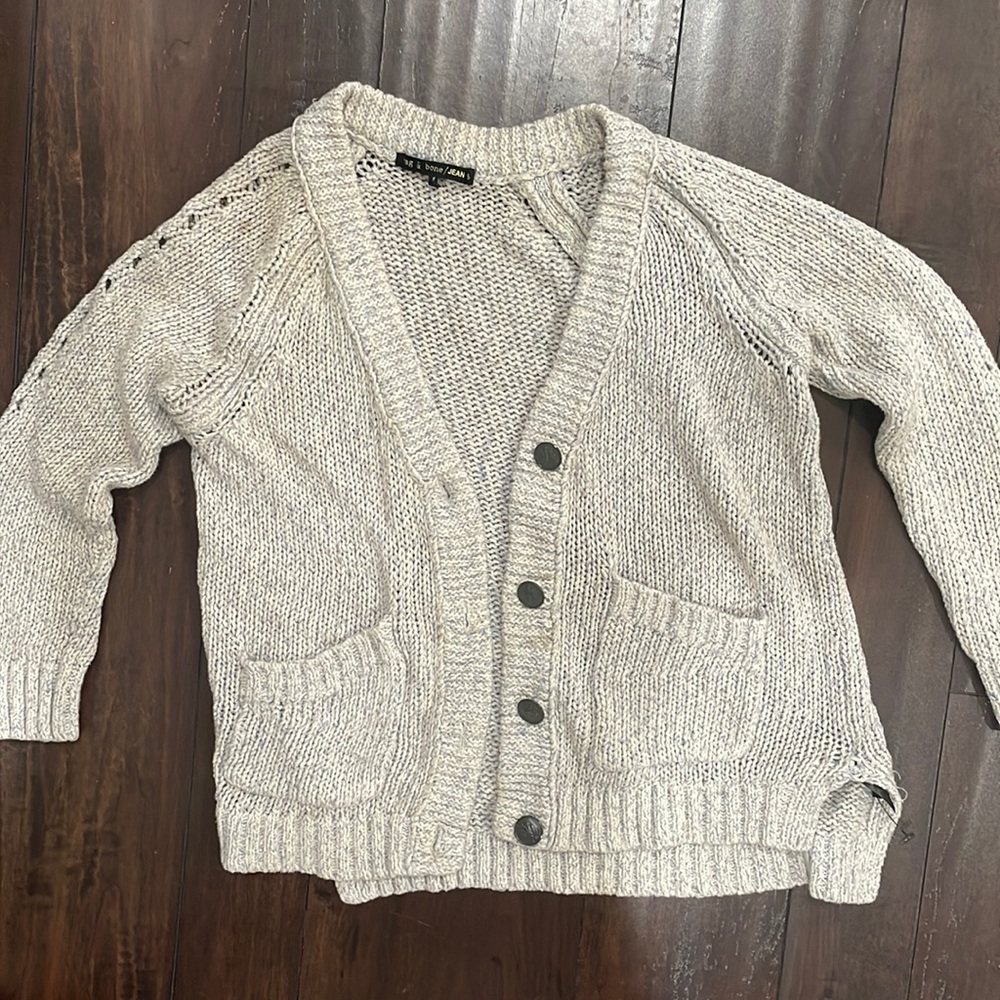 Rag and bone knitted powder blue cardigan in XS